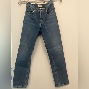 Agolde Riley High Rise Straight Crop Jeans
